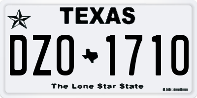 TX license plate DZO1710