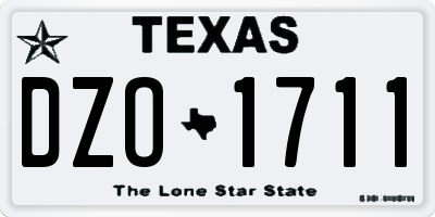 TX license plate DZO1711