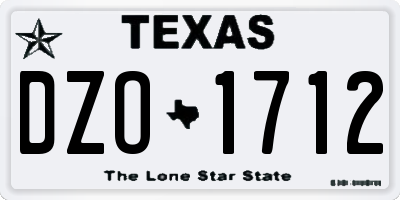 TX license plate DZO1712