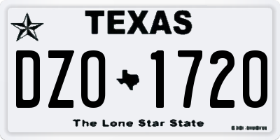TX license plate DZO1720