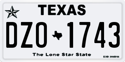 TX license plate DZO1743