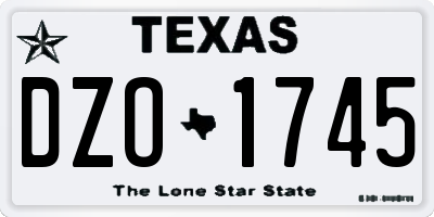 TX license plate DZO1745