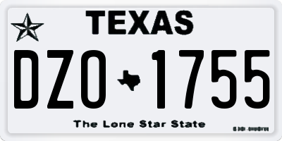TX license plate DZO1755
