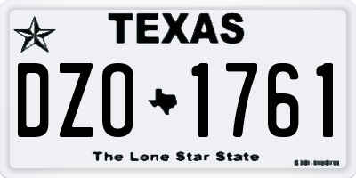 TX license plate DZO1761