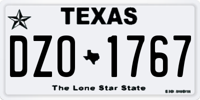 TX license plate DZO1767