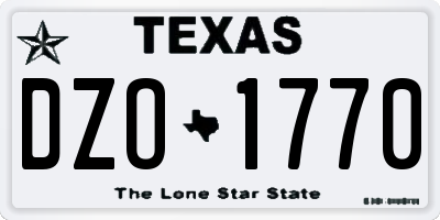TX license plate DZO1770