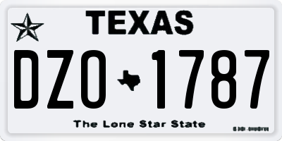 TX license plate DZO1787