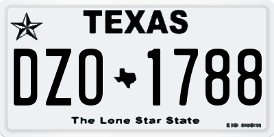 TX license plate DZO1788