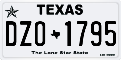 TX license plate DZO1795