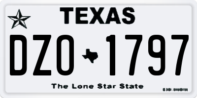 TX license plate DZO1797