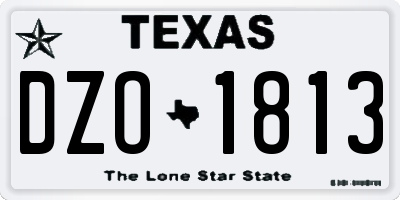 TX license plate DZO1813