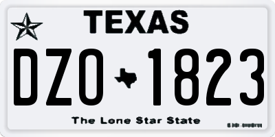 TX license plate DZO1823