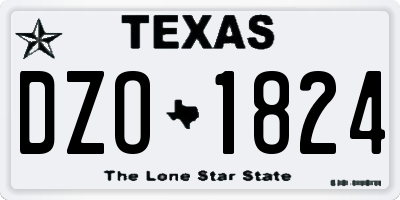 TX license plate DZO1824