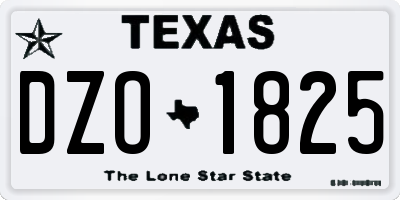 TX license plate DZO1825