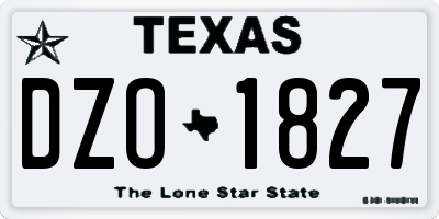 TX license plate DZO1827