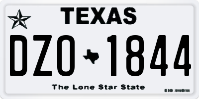 TX license plate DZO1844