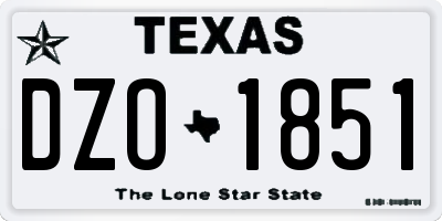 TX license plate DZO1851