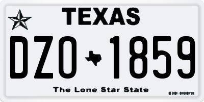 TX license plate DZO1859