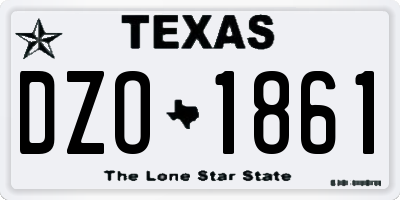 TX license plate DZO1861
