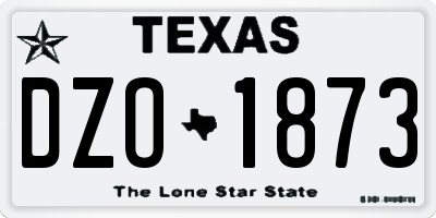 TX license plate DZO1873