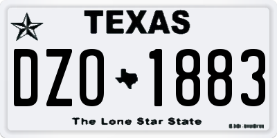 TX license plate DZO1883