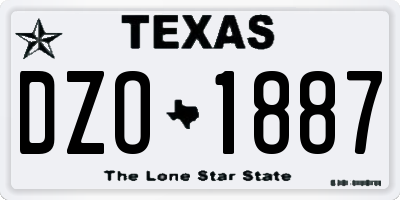TX license plate DZO1887