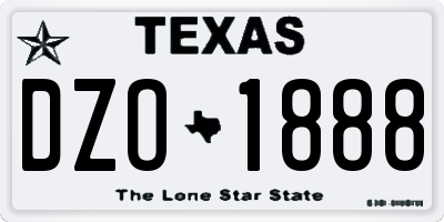TX license plate DZO1888
