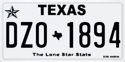 TX license plate DZO1894