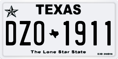 TX license plate DZO1911