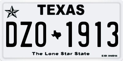 TX license plate DZO1913