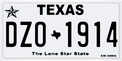TX license plate DZO1914