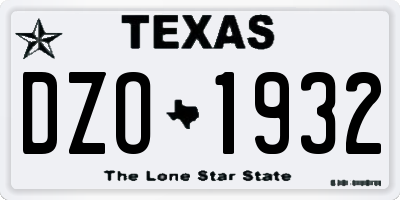 TX license plate DZO1932