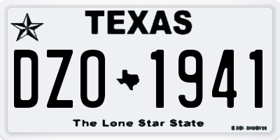 TX license plate DZO1941