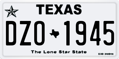 TX license plate DZO1945