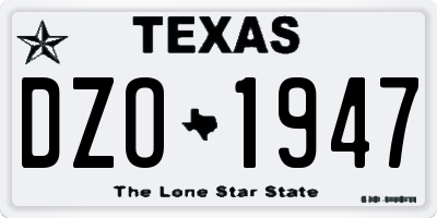 TX license plate DZO1947