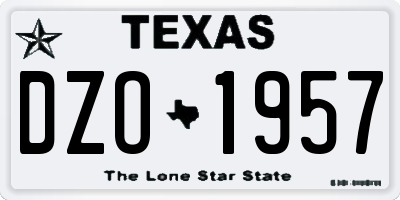 TX license plate DZO1957