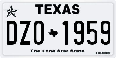 TX license plate DZO1959