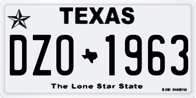 TX license plate DZO1963