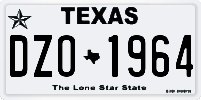 TX license plate DZO1964