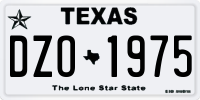 TX license plate DZO1975