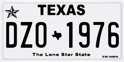 TX license plate DZO1976