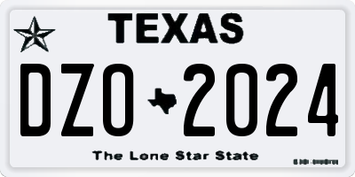 TX license plate DZO2024