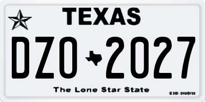 TX license plate DZO2027