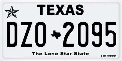 TX license plate DZO2095