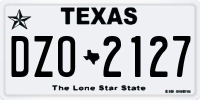 TX license plate DZO2127