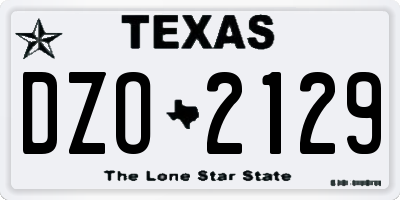 TX license plate DZO2129