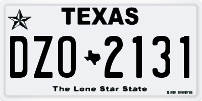 TX license plate DZO2131