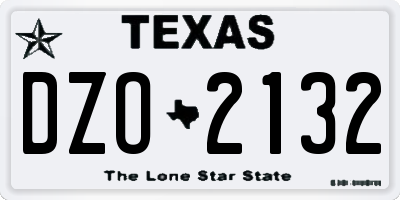 TX license plate DZO2132