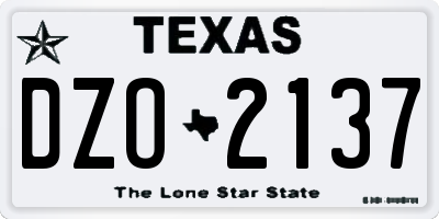 TX license plate DZO2137