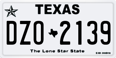 TX license plate DZO2139